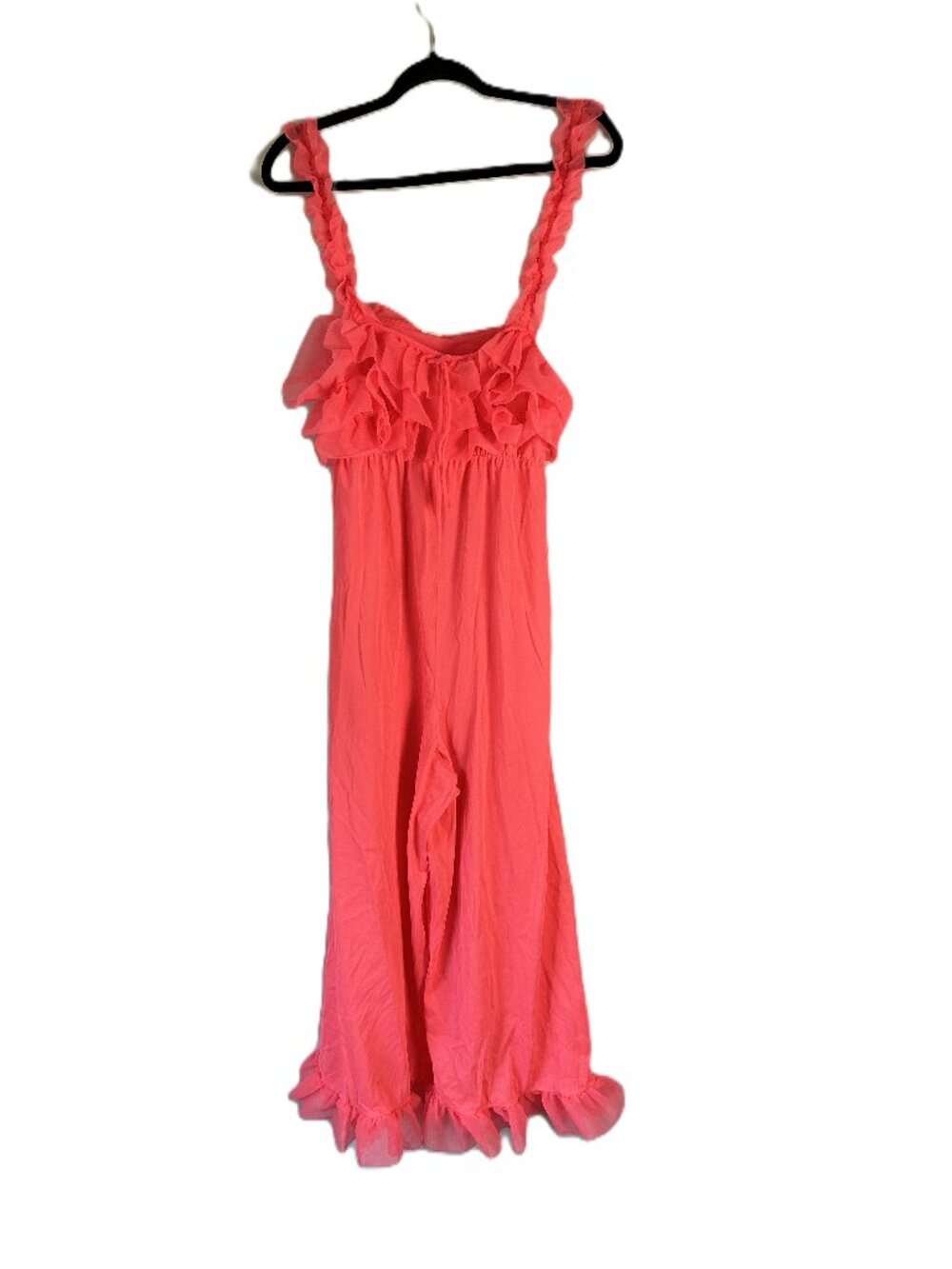 Vintage 50's 60's Ruffled Sleep Jumpsuit Pink 34 (Flaw)